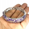 Armband aus 925er Silber mit natürlichen Granat Amethysten