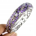 Armband aus 925er Silber mit natürlichen Granat Amethysten