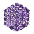 Ring aus 925er Sterlingsilber mit natürlichen Amethysten Größe 16