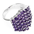 Ring aus 925er Sterlingsilber mit natürlichen Amethysten Größe 16