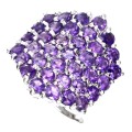 Ring aus 925er Sterlingsilber mit natürlichen Amethysten Größe 16