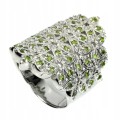Ring natürliche Diopside weißer Topas Größe 19