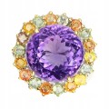 925 Ring 26 ct Amethyst Saphire Songea Größe 21