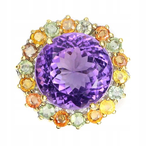 925 Ring 26 ct Amethyst Saphire Songea Größe 21
