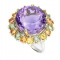 925 Ring 26 ct Amethyst Saphire Songea Größe 21