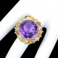 925 Ring 26 ct Amethyst Saphire Songea Größe 21