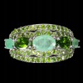 Ring natürliche Diopside Smaragde Größe 16,5