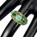 Ring natürliche Diopside Smaragde Größe 16,5