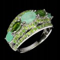 Ring natürliche Diopside Smaragde Größe 16,5