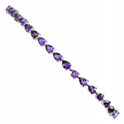 Sterling Silber Armband natürliche Amethyste schöne 925