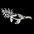 Brosche Silber natürliche Diopside Topas Swiss Blume