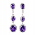 Schöne Ohrringe 925 natürliche Amethyste Zirkonia 2