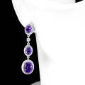 Schöne Ohrringe 925 natürliche Amethyste Zirkonia 2