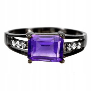 Silberring Größe 17 Amethyst schöner Zirkonia