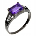 Silberring Größe 17 Amethyst schöner Zirkonia