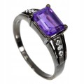 Silberring Größe 17 Amethyst schöner Zirkonia