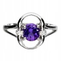 925 Ring zarter natürlicher Amethyst Größe 16,5