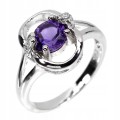 925 Ring zarter natürlicher Amethyst Größe 16,5