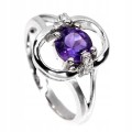 925 Ring zarter natürlicher Amethyst Größe 16,5