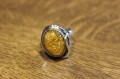 Natürlicher bernsteingrüner Ring Größe 15