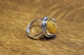 Natürlicher bernsteingrüner Ring Größe 15