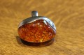 Natürlicher Cognac Bernsteinring Größe 16