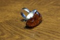 Natürlicher Cognac Bernsteinring Größe 16