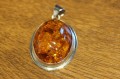 925 Silber natürlicher Cognac Bernstein Anhänger