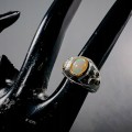 Künstlerischer Ring Feueropal Zirkonia Größe 11