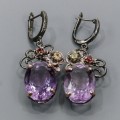 Künstlerische Amethyst Ohrringe Olivin Granate 2