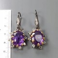 925 Künstlerische Ohrringe Amethyste Topas natur 2