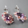 Ohrringe 73 ct Ametrine Amethyste Saphire zertifiziert