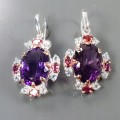 Künstlerische Ohrringe AAA 40ct Amethyste Granat 2