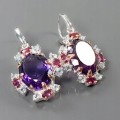 Künstlerische Ohrringe AAA 40ct Amethyste Granat 2