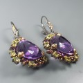 Ohrringe 49ct Amethyste Topas Zertifikat