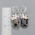 Künstlerische Ohrringe 23ct Rauchquarz Granate 2