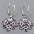 Künstlerisch schöne natürliche Amethyst Ohrringe 2