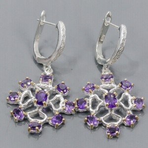Künstlerisch schöne natürliche Amethyst Ohrringe 2
