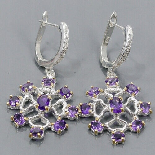 Künstlerisch schöne natürliche Amethyst Ohrringe 2