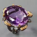 Künstlerischer Ring 50 ct Amethyst Topas Größe 18,5