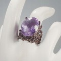 Künstlerischer Ring natürlicher IF Amethyst Größe 14,5