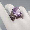 Künstlerischer Ring natürlicher IF Amethyst Größe 14,5