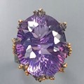Künstlerischer Ring natürlicher 42ct Amethyst Größe 17