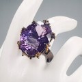 Künstlerischer Ring natürlicher 42ct Amethyst Größe 17