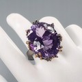 Künstlerischer Ring natürlicher 42ct Amethyst Größe 17