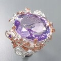 Künstlerischer Ring natürlicher Amethyst Größe 12,5