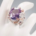 Künstlerischer Ring natürlicher Amethyst Größe 12,5