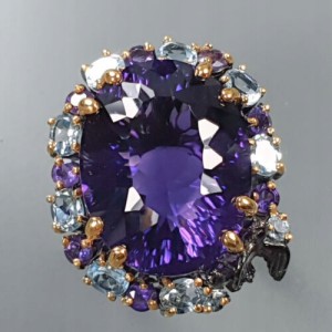 Ring 43,50 ct Amethyste Größe 19 zertifiziert