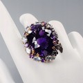 Ring 43,50 ct Amethyste Größe 19 zertifiziert