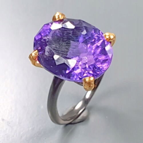 Künstlerischer Ring AAAA 22ct Amethyst Größe 14